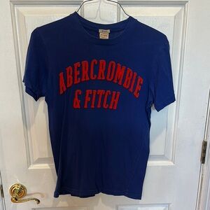 Abercrombie & Fitch Royal Blue Tee with Red Appliqué Logo